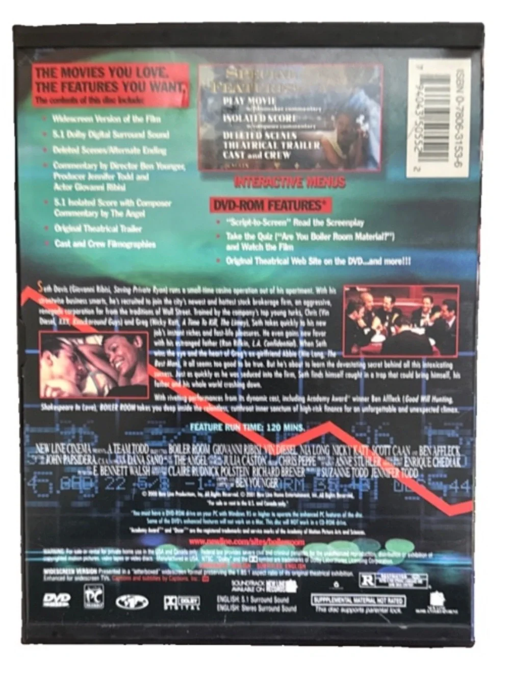 Boiler Room DVD 2000 Release Vin Diesel, Giovanni Ribisi, Nia Long, Nicky Katt